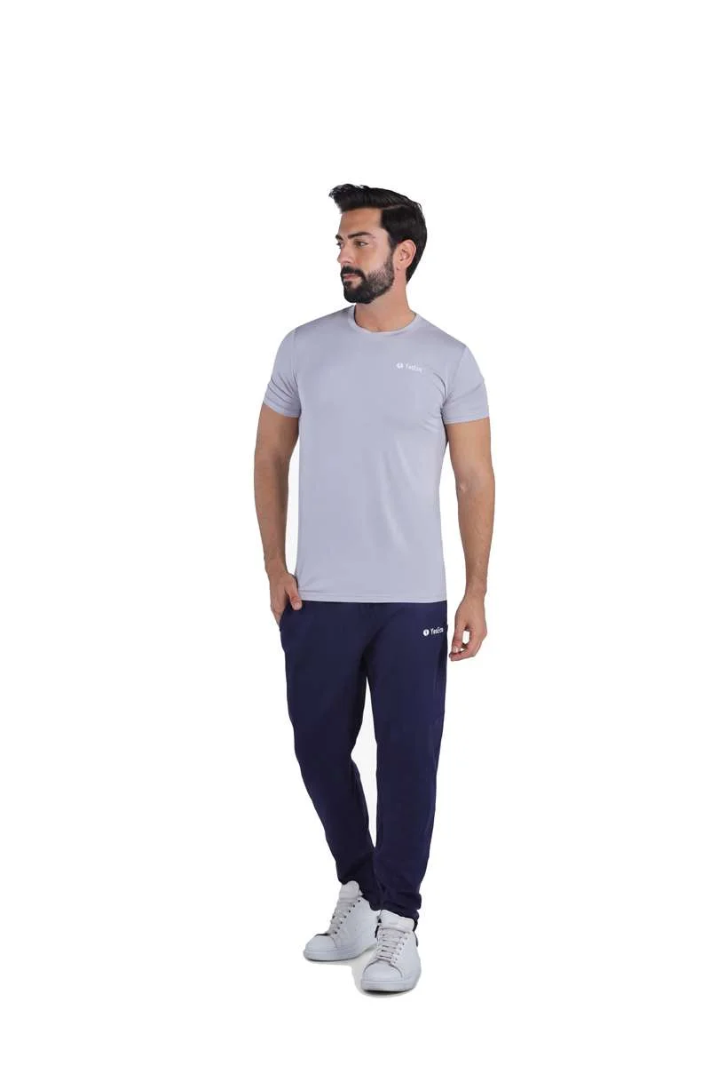 Yeseco  Grey Athleisure T-Shirt – Ultra-Soft Bamboo Viscose Tee – Lightweight for Men | Best Price UAE