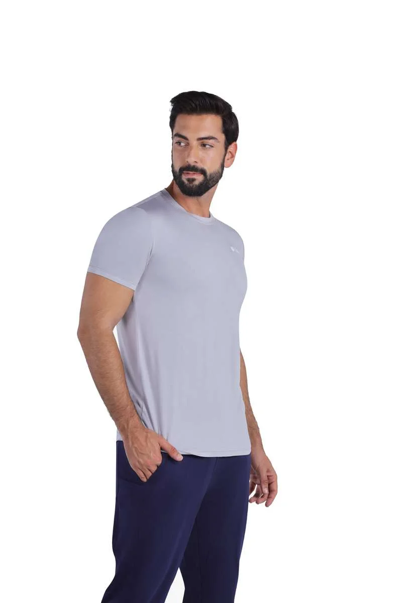 Yeseco  Grey Athleisure T-Shirt – Ultra-Soft Bamboo Viscose Tee – Lightweight for Men | Best Price UAE
