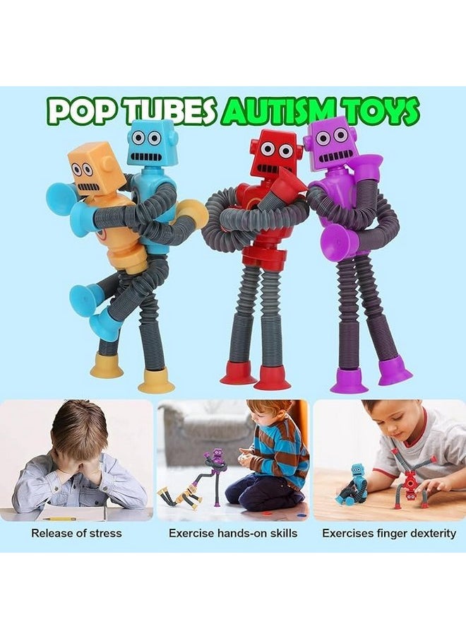 Kiti Kits KITI KITS Pop Tubes,Giraffe Or Robotics Fidget Tubes Sensory Toys Pack, Toddler Sensory Toys Imaginative Play & Stimulating Creative Learning (Pack of Robot-2)  - Image 3