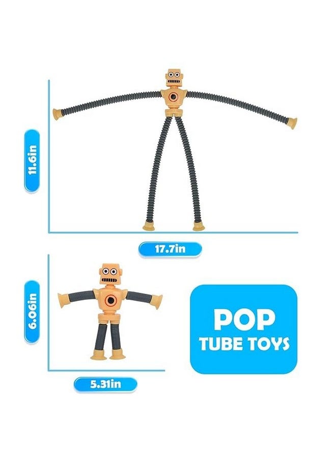 Kiti Kits KITI KITS Pop Tubes,Giraffe Or Robotics Fidget Tubes Sensory Toys Pack, Toddler Sensory Toys Imaginative Play & Stimulating Creative Learning (Pack of Robot-2)  - Image 4