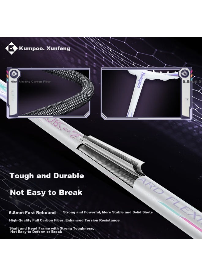 Kumpoo Ak-7 Gen 2 Badminton Racket Full Carbon Ultra-light Xunfeng Professional Training Compeion Offensive 5u White - Image 2