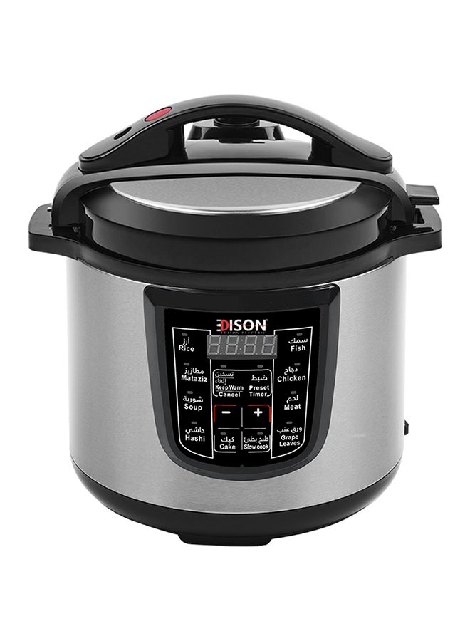 EDISON Electric Pressure Cooker 1200W 8L 8.0 L 1200.0 W 6285360253547 Silver/Black - Image 1