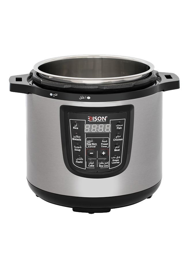 EDISON Electric Pressure Cooker 1200W 8L 8.0 L 1200.0 W 6285360253547 Silver/Black - Image 2