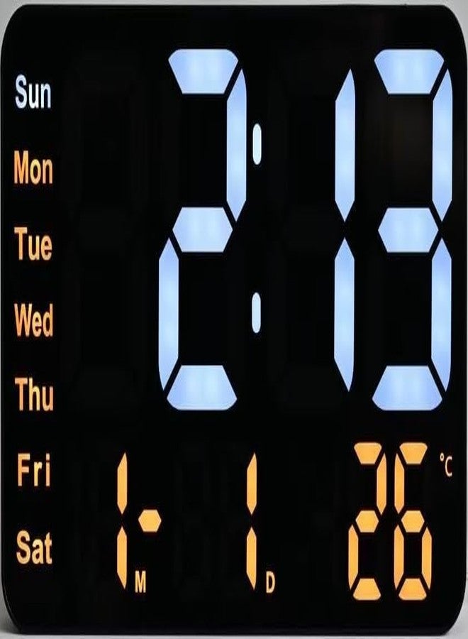 ASTROMETRIC 11" Large Digital LED Wall Clock - Orange LED Display, USB Powered, Remote Control, Adjustable Brightness, 12/24 Hour Time, Date & Temperature Display - for Home, Office, or Bedroom
