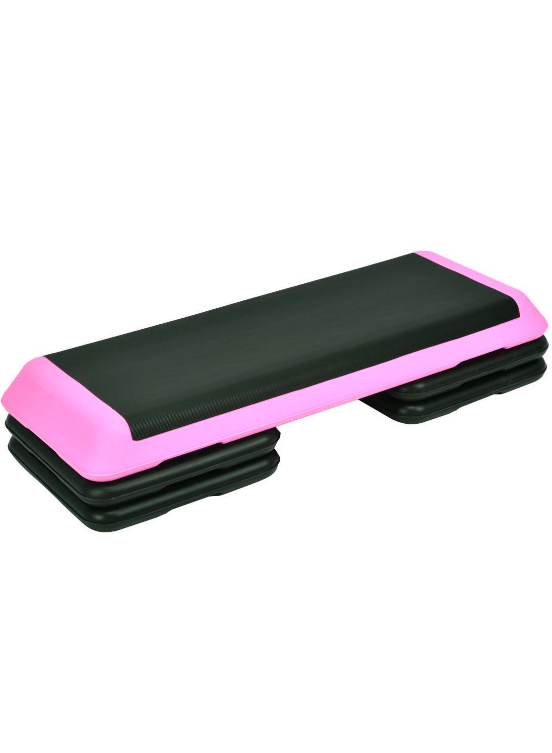Adjustable Fitness Aerobic Exercise Step Board, 110×40 CM - Black & Pink