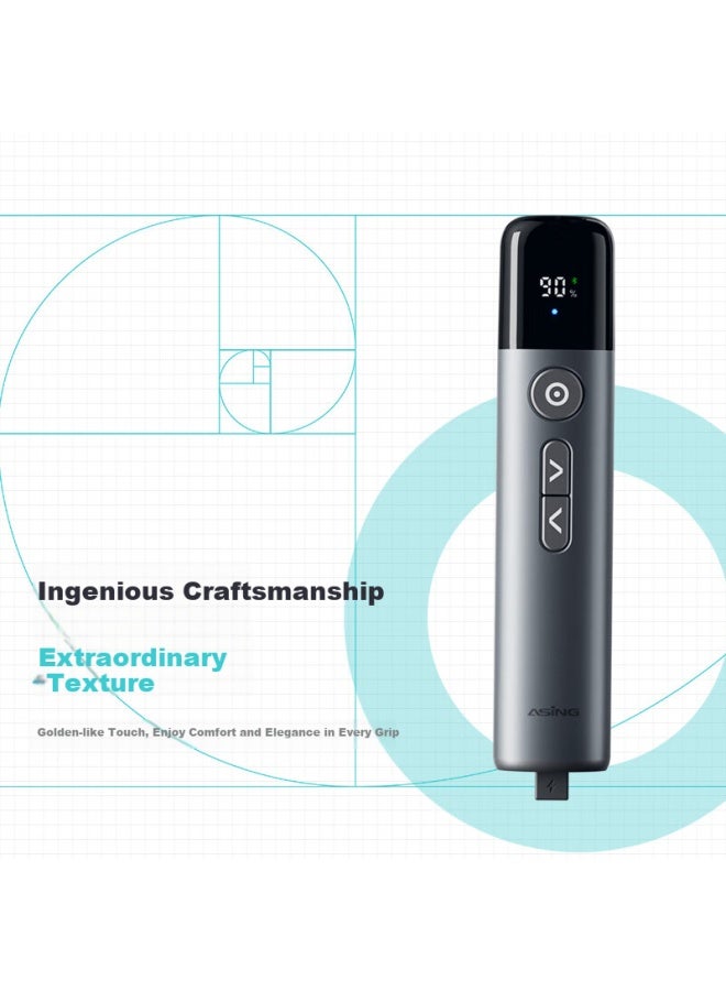 Asingasing A17 Pro High Power Green Laser Pen With Adjustable Laser, Battery Indicator, Usb Bluetooth Dual-mode Flip Pen, Projection Pen For Large Meetings With Led Lcd Screen - Image 5