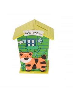 Home Buy HOME BUY Piggy Bank For Kids Wood House Animal Designs, Multi Color Perfect Return Gift For Kids Birthday Party (Single Pack) Random Colour, Modern  - Image 1