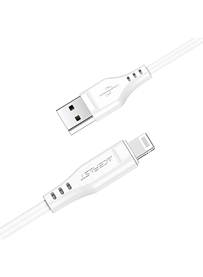 ACEFAST usb-a to lightning tpe charging data cable 1.2 meter white - Image 1