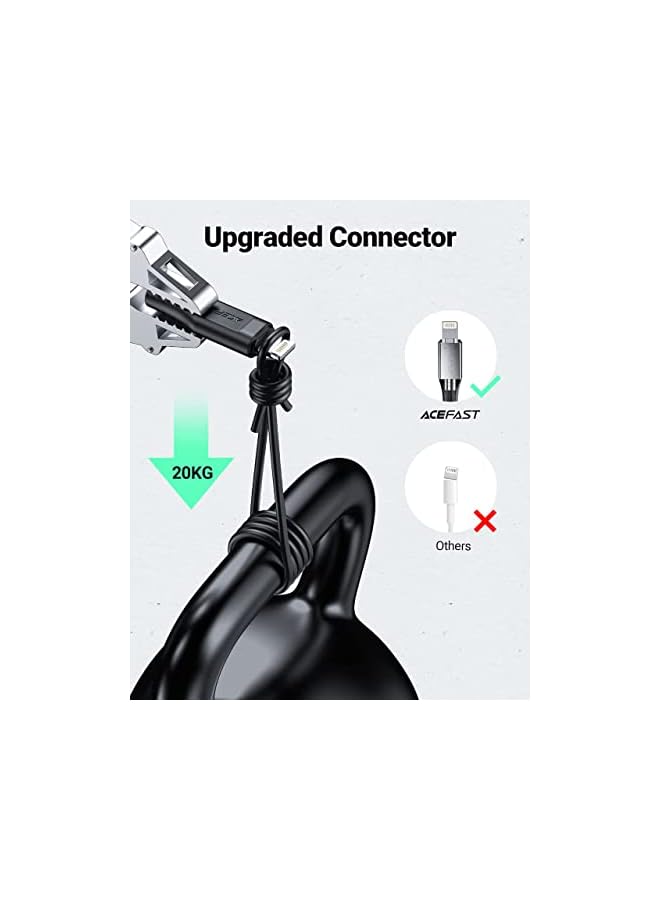 ACEFAST usb-a to lightning tpe charging data cable 1.2 meter white - Image 4