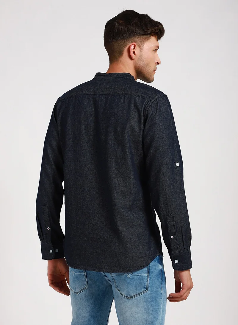 Dennis Lingo Indigo Denim Shirt for Men - Slim Fit, Fashionable