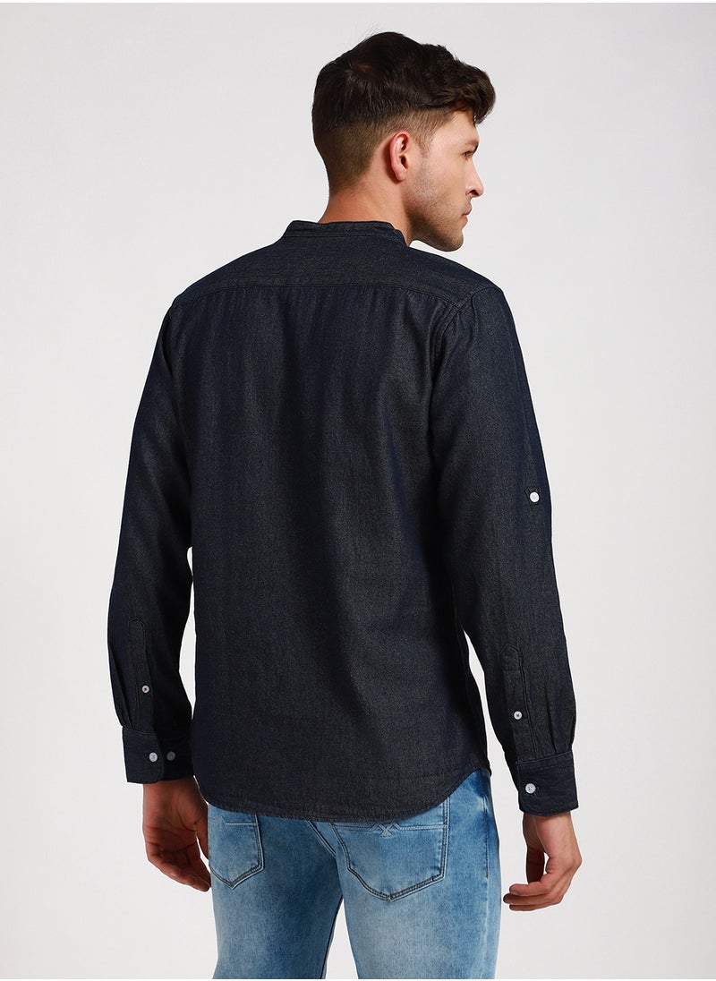 Dennis Lingo Indigo Denim Shirt for Men - Slim Fit, Fashionable  - Image 5