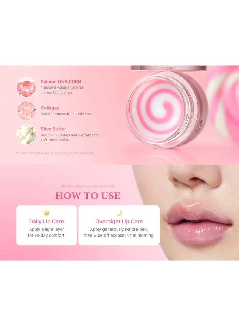PDRN Lip Sleeping Mask Glow Balm 0.35 oz, Overnight Hydrating Lip Treatment with Salmon DNA PDRN, Collagen & Shea Butter, Non Sticky Moisturizing Lip Balm for Soft Plump Lips, Korean Skincare - Image 4