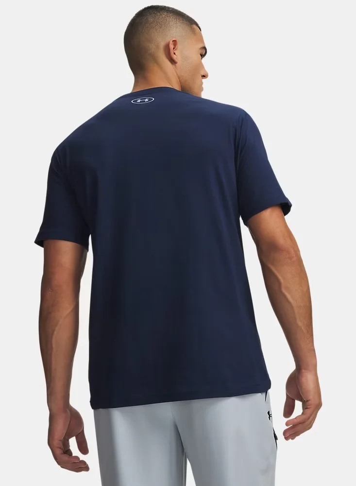 Under Armour Academy /  / Blue Wind Center Boxed Logo T-Shirt for Men | Best Price UAE