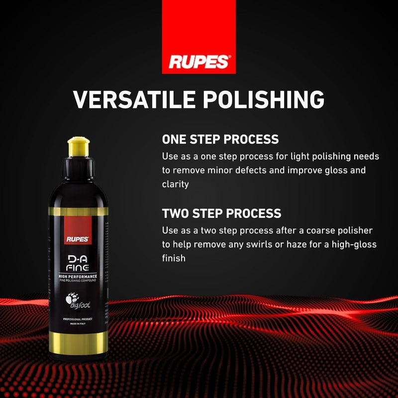 RUPES Fine Compound for Polish & Swirl Remover, Dual Action Buffing Compound Liquid, for Car Detailing & Removing Scratches, High Performance Cleaning Supplies (250ml/8.5oz, Single Bottle) - Image 3