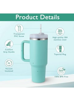 40 oz Tumbler with Handle and Straw Lid 2-in-1 Stainless Steel Vacuum Insulated for Hot and Cold Beverages Travel Mug Gift for Car Gym Camp Home Office, Green - pzsku/ZDC48C62C3E366CEB7A73Z/45/_/1732352862/f7621757-fb2d-418c-b5e9-bc5b4c124aa0