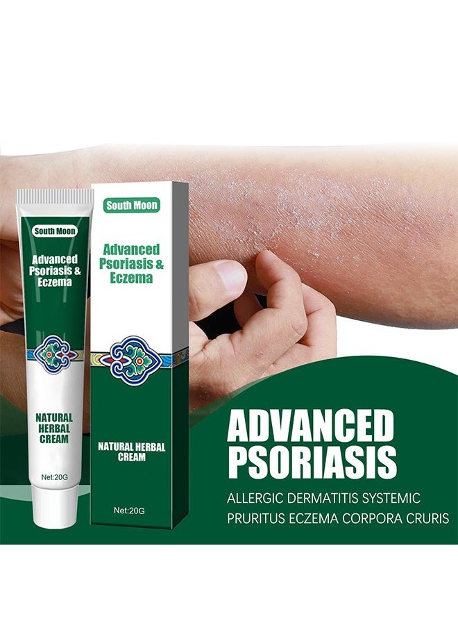 SOUTH MOON - Advanced Psoriasis&Eczema Natural Herbal Cream，Organic Eczema Herbal Healing Cream, Chinese Herbal Eczema, Natural Herbal Cream, Psoriasis Ointment Cream, Moisturising Cream, Face Cream, Body Cream for Dry Skin, Itch Skin, Itch Relief Cream 20G - Image 1