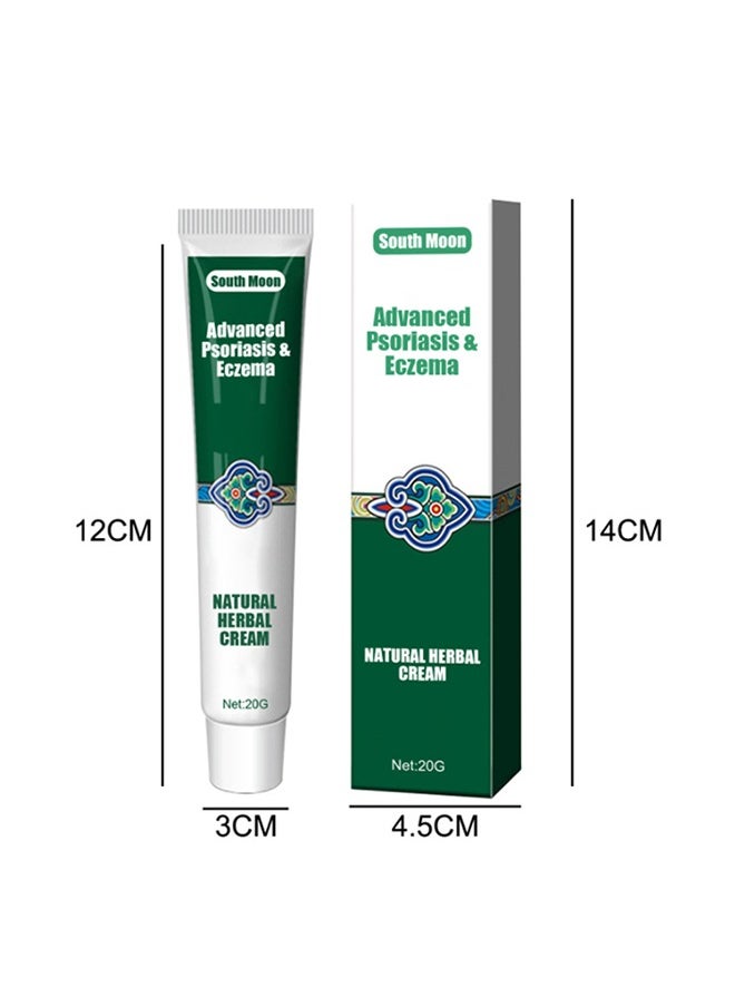 SOUTH MOON - Advanced Psoriasis&Eczema Natural Herbal Cream，Organic Eczema Herbal Healing Cream, Chinese Herbal Eczema, Natural Herbal Cream, Psoriasis Ointment Cream, Moisturising Cream, Face Cream, Body Cream for Dry Skin, Itch Skin, Itch Relief Cream 20G - Image 1