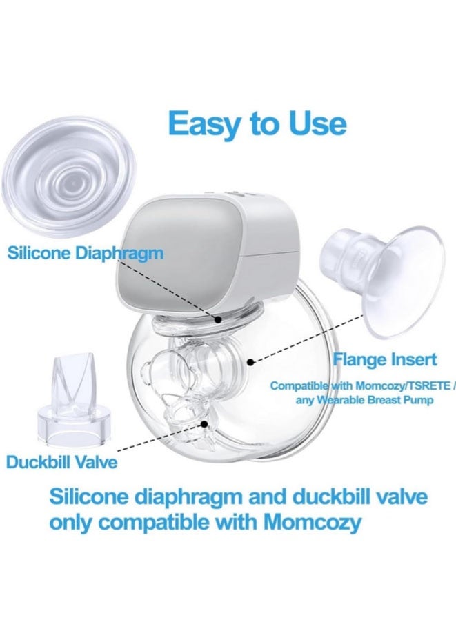 FASHION MANIA Flange Inserts 13/15/17/19/21mm for Momcozy Wearable Breast Pump S12 Pro/S9 Pro/S12/S9, for TSRETE/Spectra/Medela 24mm Shields/Flanges, Include Silicone Diaphragm & Duckbill Valve - Image 4
