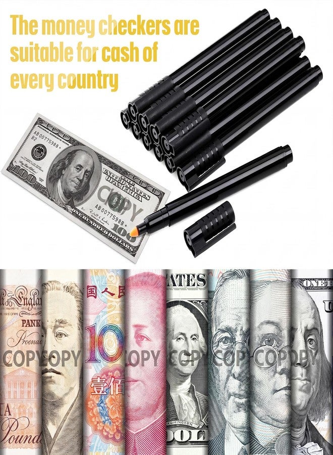 Zonon 36 Pieces Counterfeit Money Detector Pen Counterfeit Bill Fake Money Checker Universal False Currency Pen Bills Loss Prevention Tester - Image 3