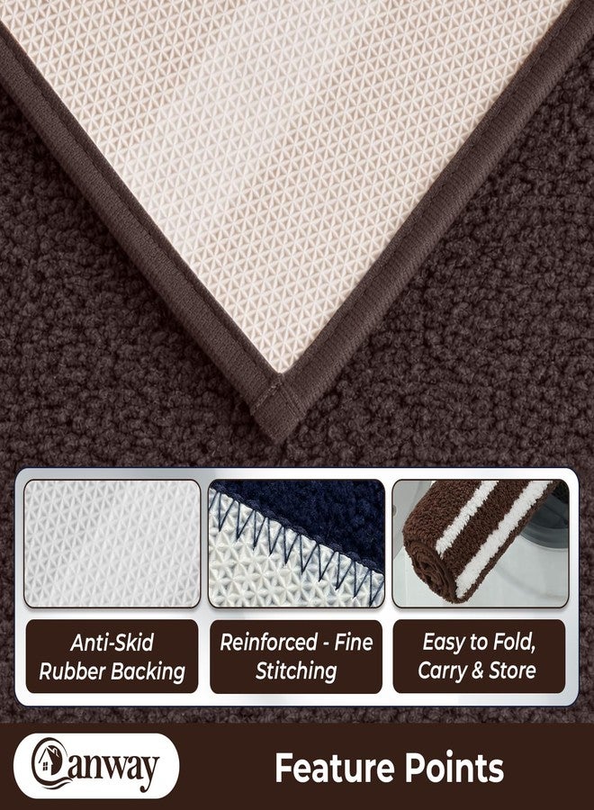 CANWAY ® 1500 GSM |Pack of 2 | 60×40 cm| Microfiber Anti-Skid Bathroom Door Mat | Ultra Soft Plush & Super Absorbent | Quick-Dry, Washable Floor Rug for Bathroom & Door |Coffee - Image 3