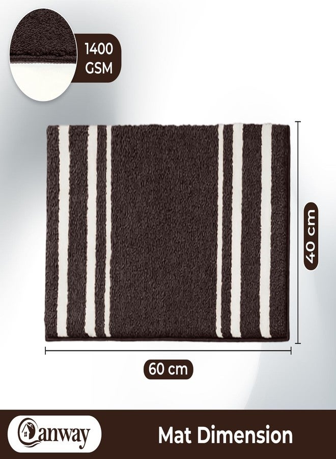 CANWAY ® 1500 GSM |Pack of 2 | 60×40 cm| Microfiber Anti-Skid Bathroom Door Mat | Ultra Soft Plush & Super Absorbent | Quick-Dry, Washable Floor Rug for Bathroom & Door |Coffee - Image 2