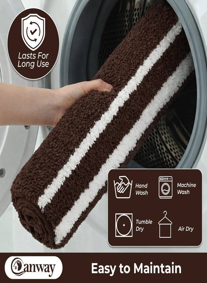 CANWAY ® 1500 GSM |Pack of 2 | 60×40 cm| Microfiber Anti-Skid Bathroom Door Mat | Ultra Soft Plush & Super Absorbent | Quick-Dry, Washable Floor Rug for Bathroom & Door |Coffee - Image 4