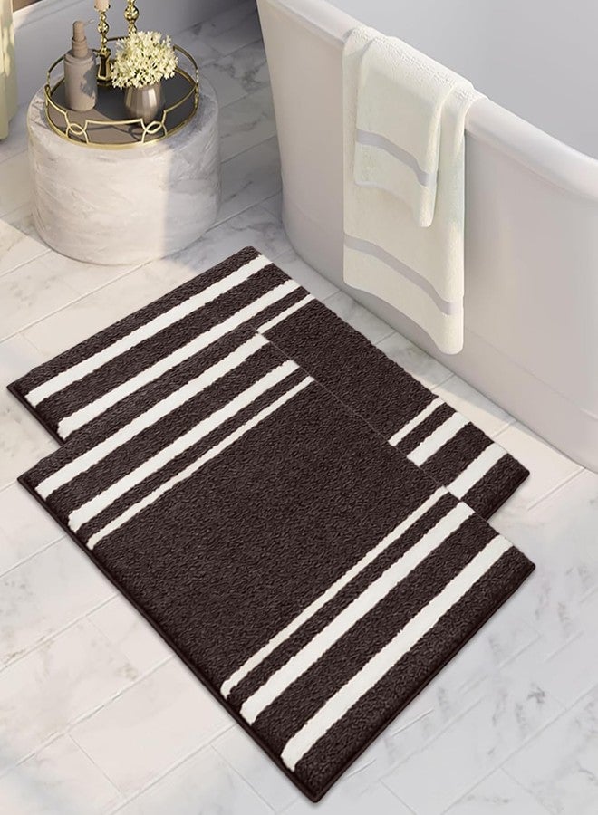 CANWAY ® 1500 GSM |Pack of 2 | 60×40 cm| Microfiber Anti-Skid Bathroom Door Mat | Ultra Soft Plush & Super Absorbent | Quick-Dry, Washable Floor Rug for Bathroom & Door |Coffee - Image 1