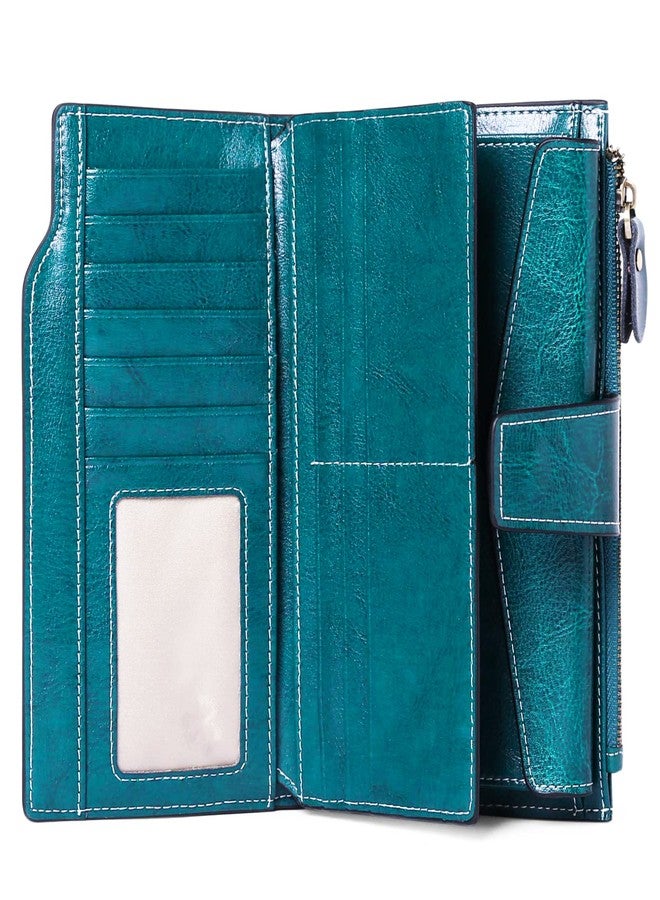 SENDEFN Womens RFID Wallets Large Capacity Leather Long Trifold Clutch Purse - Image 3