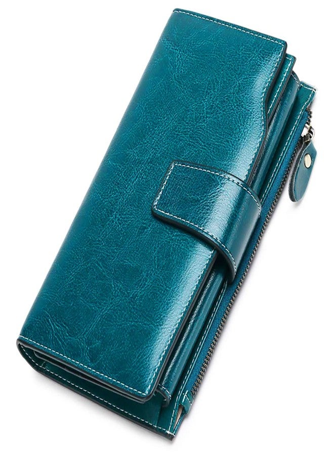 SENDEFN Womens RFID Wallets Large Capacity Leather Long Trifold Clutch Purse - Image 1