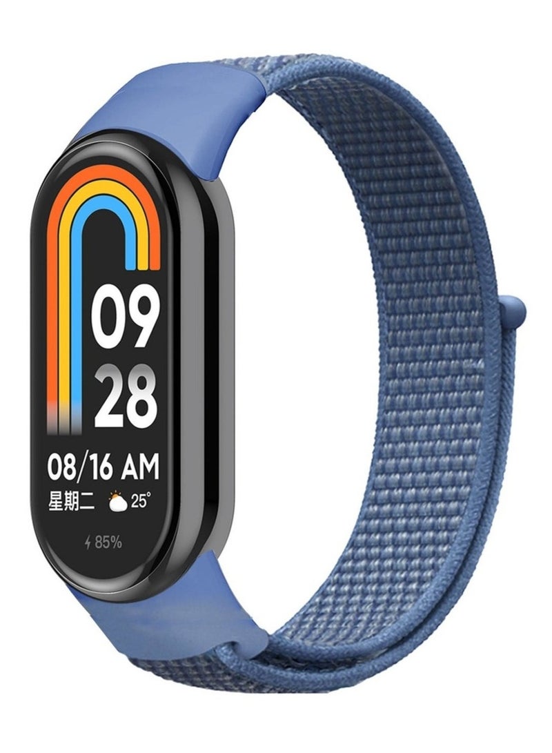 حَبْل تِك حزام نايلون متوافق مع سوار Xiaomi Mi Band 10/Mi Band 9 / Mi Band 8 ناعم قابل للتعديل للرجال والنساء 