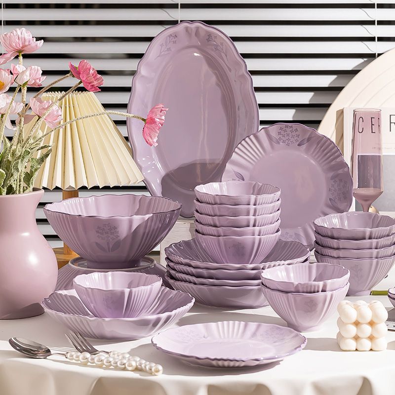 CME Dishware Set for Home, Beautiful Purple Ceramic with Premium Look, Bowls, Plates, Chopsticks, and Tableware for Housewarming, 2026 New Style Dinnerware - Image 5