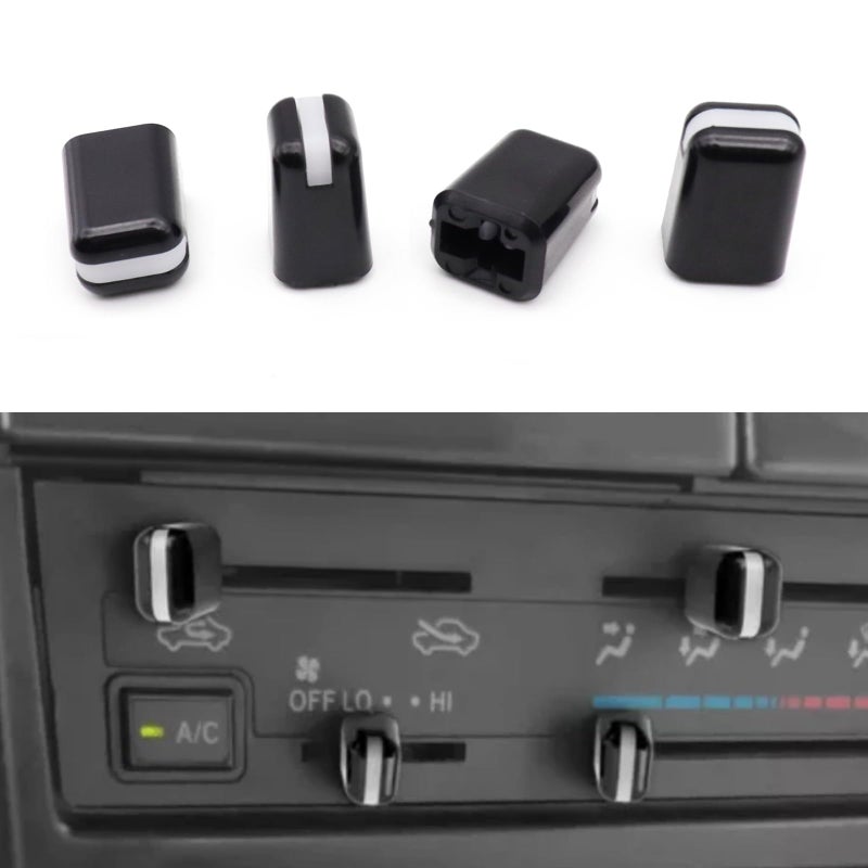 Opuiue Set of 4 AC Heater Control Knob Kit Compatible with Toyota 1984-1989 4Runner, 1988-1993 Corolla, 1995-2001 Tacoma, 1996-2000 Rav4, 1985-1987 Land Cruiser, 1984-1985 Tercel,1984-1995 Pickup - Image 1