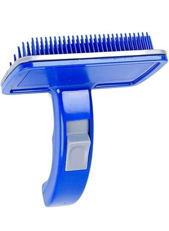 My Mini Beast Dog Comb Grooming Brush Daily Use to Clean Loose Fur & Dirt Great for Dogs and Cats Medium Long Hair Self-Cleaning,18cm x 10cm, Dematting Detangling & Deshedding - Large (Blue) - Image 2