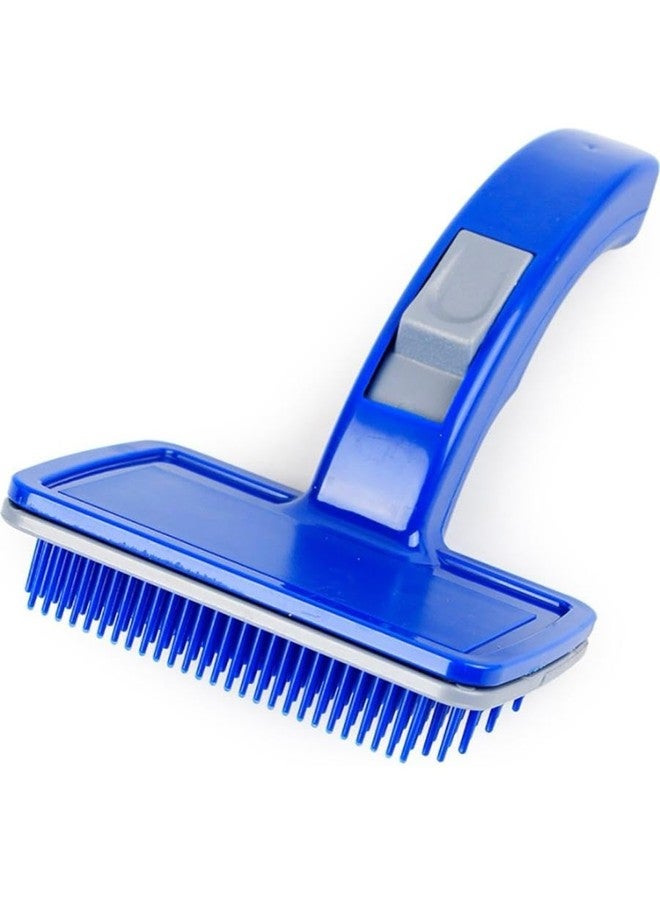 My Mini Beast Dog Comb Grooming Brush Daily Use to Clean Loose Fur & Dirt Great for Dogs and Cats Medium Long Hair Self-Cleaning,18cm x 10cm, Dematting Detangling & Deshedding - Large (Blue) - Image 1