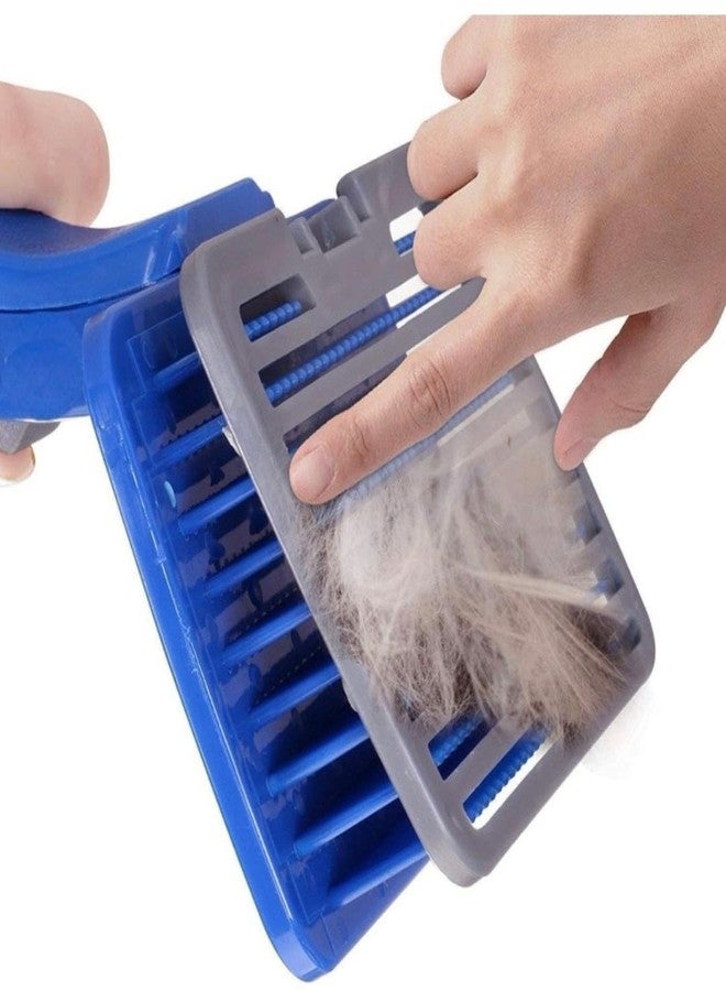 My Mini Beast Dog Comb Grooming Brush Daily Use to Clean Loose Fur & Dirt Great for Dogs and Cats Medium Long Hair Self-Cleaning,18cm x 10cm, Dematting Detangling & Deshedding - Large (Blue) - Image 5