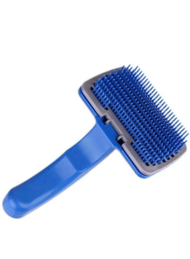 My Mini Beast Dog Comb Grooming Brush Daily Use to Clean Loose Fur & Dirt Great for Dogs and Cats Medium Long Hair Self-Cleaning,18cm x 10cm, Dematting Detangling & Deshedding - Large (Blue) - Image 4
