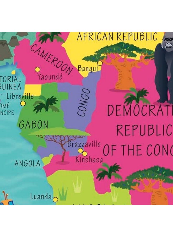Collins Children'S Africa Wall Map - 19.5 X 30 Inches - Paper  - Image 2