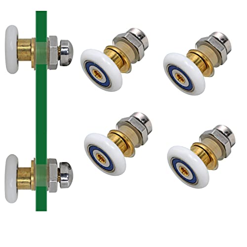 AWEN 4PCS x Shower Door Rollers,Roller Diameter 23mm for The Bathroom Glass Sliding Door Pulleys/Runners/Wheels,Strong Load-Bearing Capacity, Ultra-Quiet Shower Glass Door Rollers Replacement Y-4 - Image 1