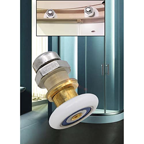 AWEN 4PCS x Shower Door Rollers,Roller Diameter 23mm for The Bathroom Glass Sliding Door Pulleys/Runners/Wheels,Strong Load-Bearing Capacity, Ultra-Quiet Shower Glass Door Rollers Replacement Y-4 - Image 5
