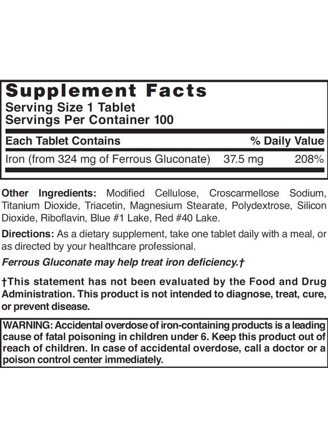Nature's Blend Ferrous Gluconate Tablets, 100 Count - Image 3