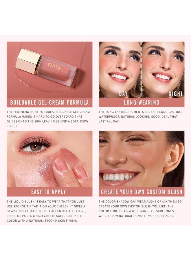 KIMUSE Soft Cream Blush Makeup, Liquid Blush for Cheeks, Weightless, Long-Wearing, Smudge Proof, Natural-Looking, Dewy Finish - Image 3
