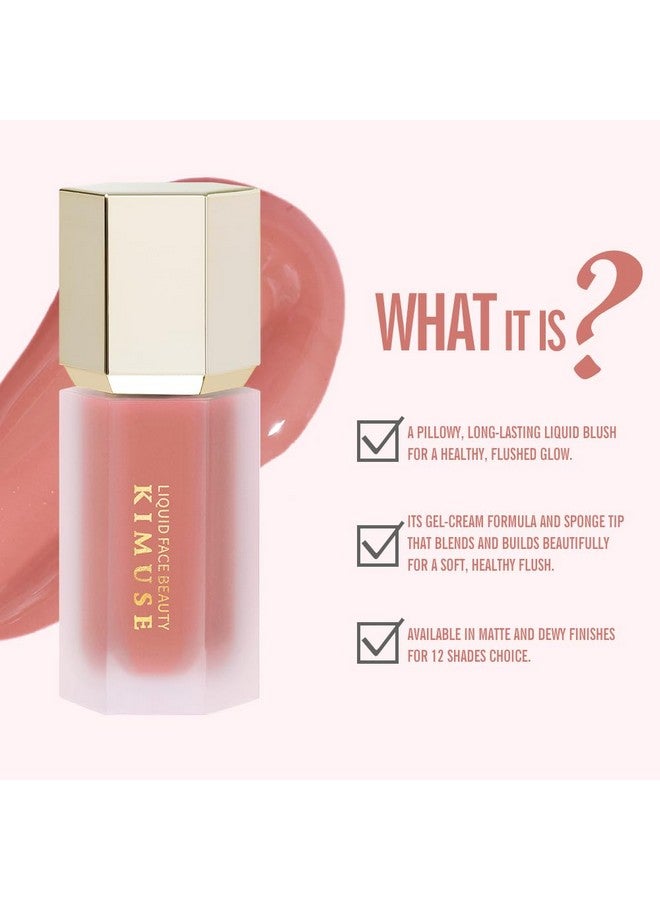 KIMUSE Soft Cream Blush Makeup, Liquid Blush for Cheeks, Weightless, Long-Wearing, Smudge Proof, Natural-Looking, Dewy Finish - Image 2