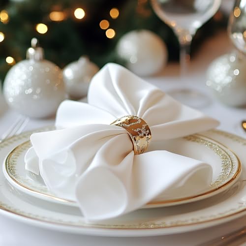 Cieltown White Cloth Napkins 1-Dozen, Solid Washable Fabric Napkins Set of 12, Perfect for Weddings, Parties, Holiday Dinner (17 x 17-Inch, White) - Image 2