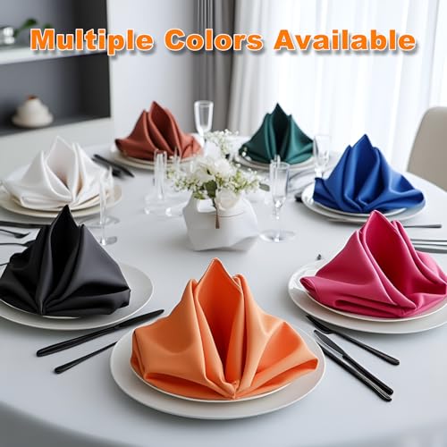 Cieltown White Cloth Napkins 1-Dozen, Solid Washable Fabric Napkins Set of 12, Perfect for Weddings, Parties, Holiday Dinner (17 x 17-Inch, White) - Image 5