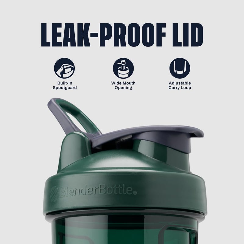 BlenderBottle زجاجة خلط بلندر بوتل برو سيريز مثالية لمخفوقات البروتين وما قبل التمرين، سعة 24 أونصة، أخضر - Image 2