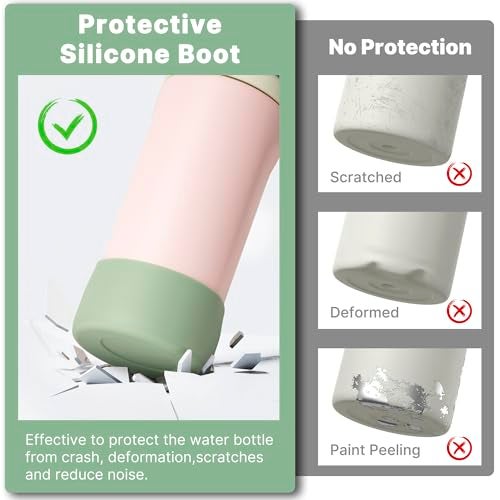 Diumepo Silicone Boot for Owala 16oz Water Bottle, Anti-Slip Protective Sleeve Bottom Bumper Protector for Owala Kids and FreeSip 16 oz Water Bottle, BPA Free （Mint Green） - Image 3