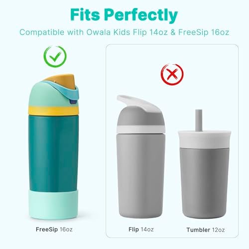 Diumepo Silicone Boot for Owala 16oz Water Bottle, Anti-Slip Protective Sleeve Bottom Bumper Protector for Owala Kids and FreeSip 16 oz Water Bottle, BPA Free （Mint Green） - Image 2
