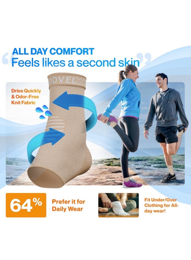 Modvel Modvel Foot & Ankle Brace Socks for Sprained Ankle Compression Sleeve - Plantar Fasciitis Relief Brace, Foot Support for Women & Men - Tendonitis & Arthritis Foot Sleeve, Stabilizing Ankle Wrap - Image 2