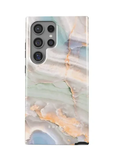 BURGA BURGA Phone Case Compatible with Samsung Galaxy S24 Ultra Mobile Phone Case Hybrid 2 Layer Hard Shell Silicone Protective Case - Pastel Hues Colorful Marble - Scratch Resistant Shockproof Cover