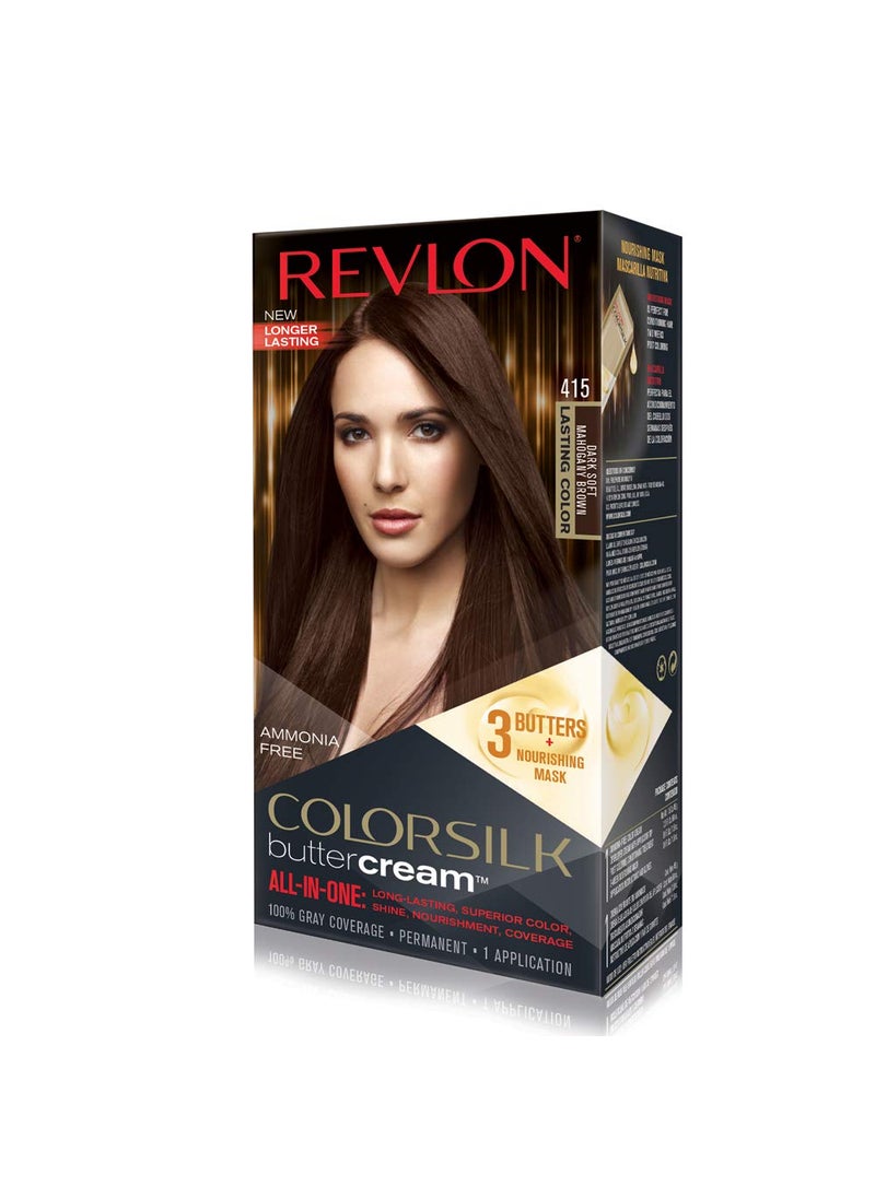 Colorsilk - Revlon Colorsilk Buttercream Hair Dye Dark Soft Mahogany Brown Pack of 1 - Image 1